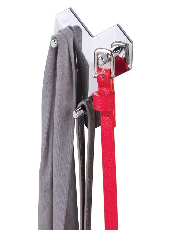 إنترديزاين خطافات لاصقة ذاتية من InterDesign Affixx Geo للجدران - منظم خطافات تخزين لاصقة للأرواب والسترات والمعاطف والمناشف - لا تسبب أي ضرر، مطلية بالكروم - Image 2